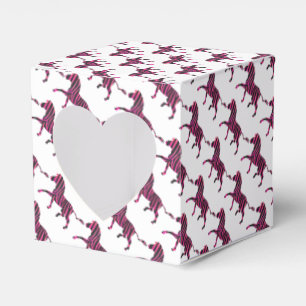 Zebra Black and Hot Pink Silhouette Favor Box