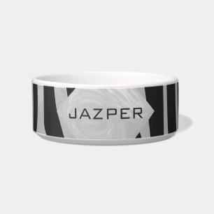 Zebra Black and Light Grey Monogram Bowl