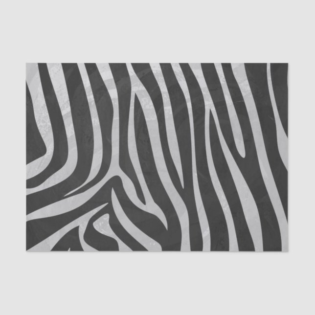 Zebra Black and Light Grey Print Tissue Paper (Front)