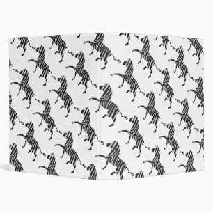 Zebra Black and Light Grey Silhouette Binder