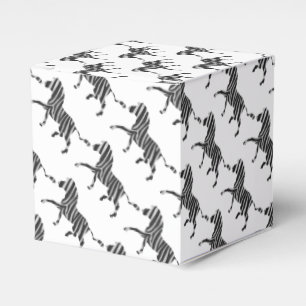 Zebra Black and Light Grey Silhouette Favor Box