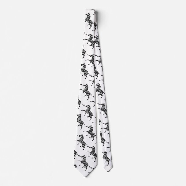 Zebra Black and Light Grey Silhouette Tie (Front)