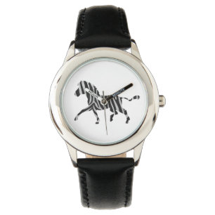 Zebra Black and Light Grey Silhouette Watch