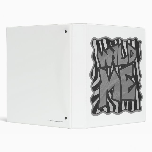 Zebra Black and Light Grey Wild Me Binder (Background)