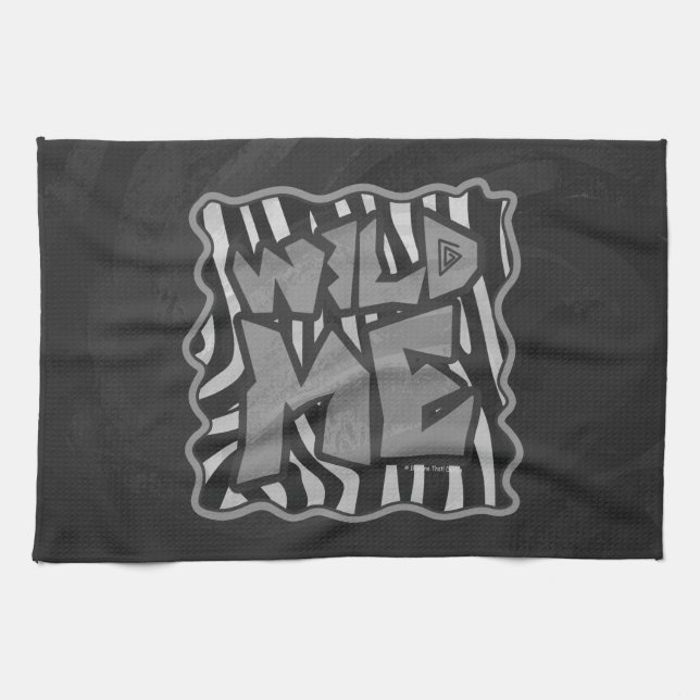 Zebra Black and Light Grey Wild Me Kitchen Towel (Horizontal)