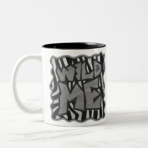 Zebra Black and Light Grey Wild Me Two-Tone Coffee Mug