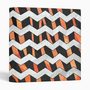 Zebra Black and Orange Print Binder