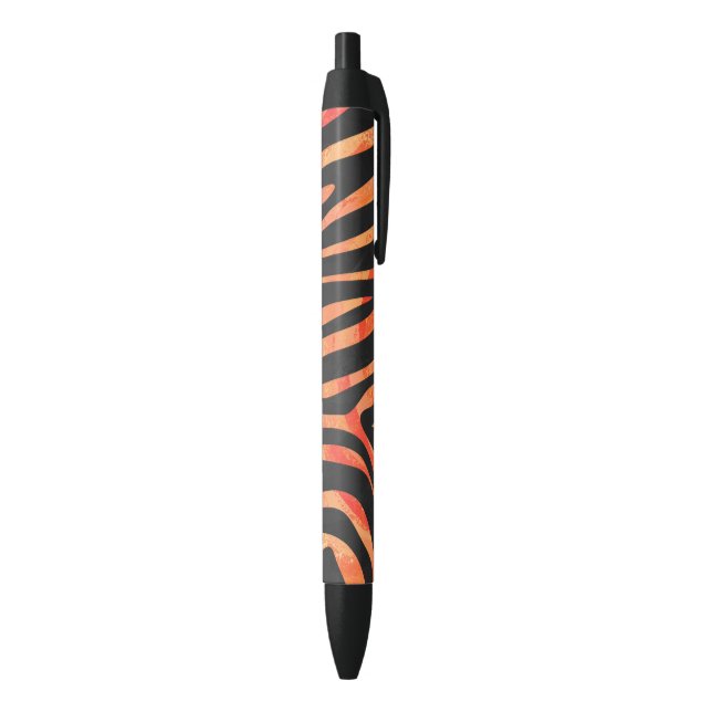Zebra Black and Orange Print Black Ink Pen (Bottom (Vertical))