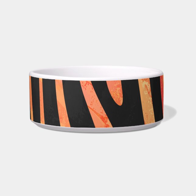 Zebra Black and Orange Print Bowl (Right)