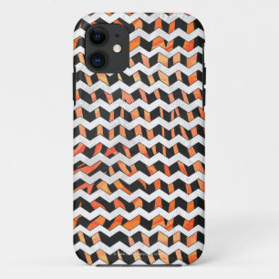 Zebra Black and Orange Print iPhone 11 Case