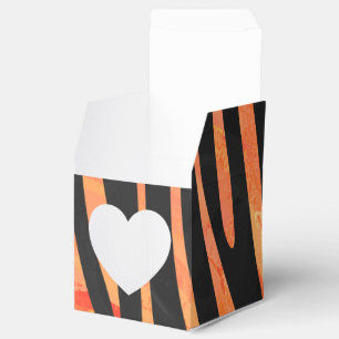 Zebra Black and Orange Print Favor Box