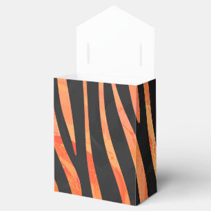 Zebra Black and Orange Print Favor Box