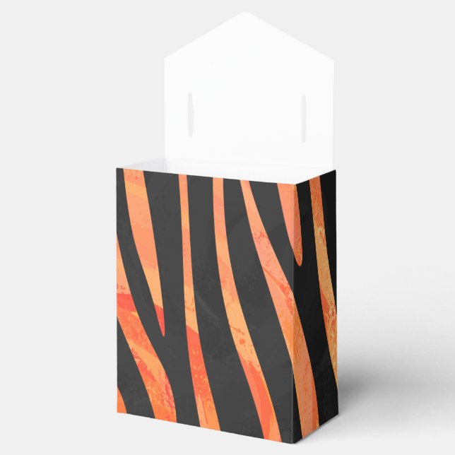 Zebra Black and Orange Print Favor Box (Opened)
