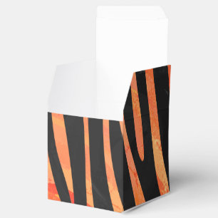 Zebra Black and Orange Print Favor Box