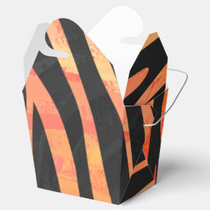 Zebra Black and Orange Print Favor Box