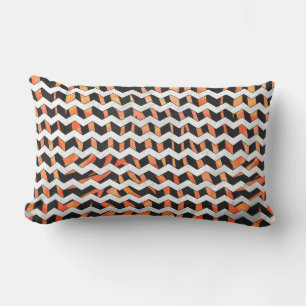 Zebra Black and Orange Print Lumbar Pillow