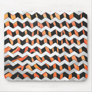Zebra Black and Orange Print Mouse Pad
