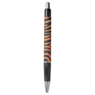 Zebra Black and Orange Print Pen