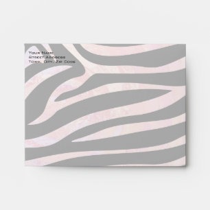 Zebra Black and Pink Monogram Envelopes