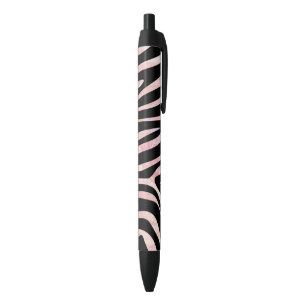 Zebra Black and Pink Print Black Ink Pen
