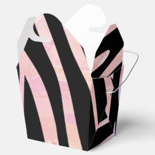 Zebra Black and Pink Print Favor Box