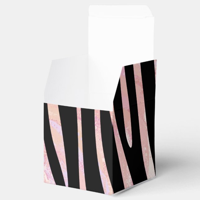 Zebra Black and Pink Print Favor Box (Opened)
