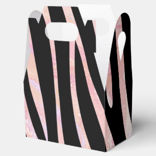 Zebra Black and Pink Print Favor Box