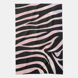 Zebra Black and Pink Print Kitchen Towel