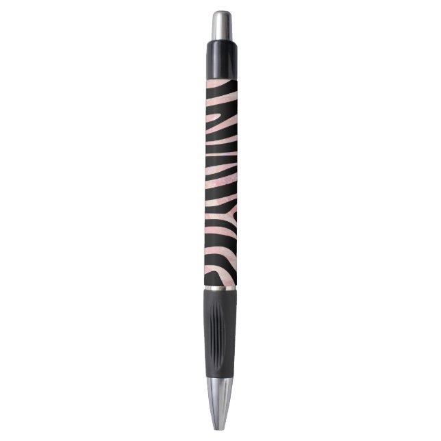 Zebra Black and Pink Print Pen (Front Vertical)