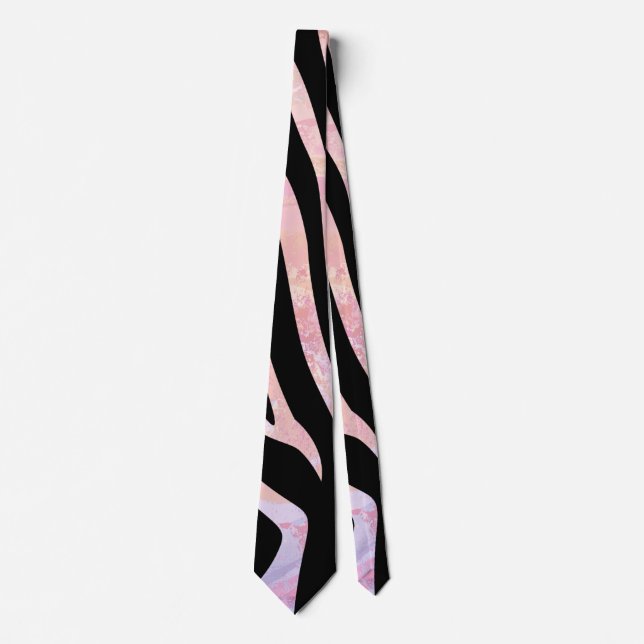Zebra Black and Pink Print Tie (Front)