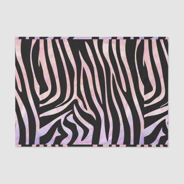 Zebra Black and Pink Print Tissue Paper (Front)
