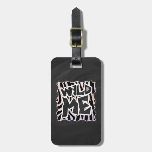Zebra Black and Pink Wild me Luggage Tag