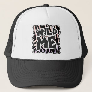Zebra Black and Pink Wild me Trucker Hat