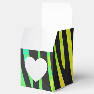 Zebra Black and Rainbow Print Favor Box