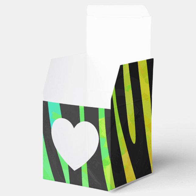 Zebra Black and Rainbow Print Favor Box (Opened)