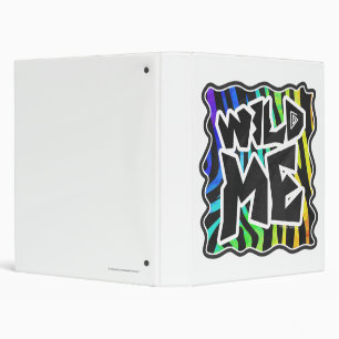 Zebra Black and Rainbow Wild Me Binder
