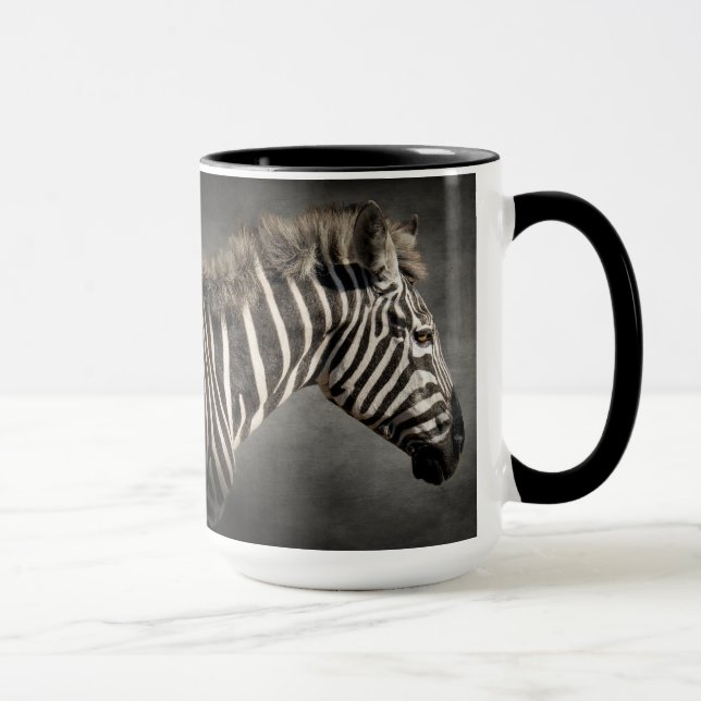 Zebra Black and White Animal Print Chic Modern Mug (Right)
