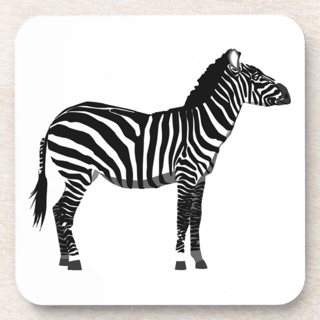 Zebra - Black and White Coaster (Front)