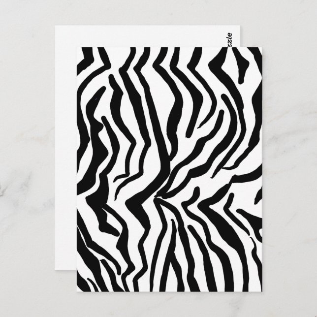 Zebra Black And White Hide Fur Pattern Postcard (Front/Back)