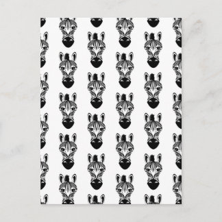 Zebra Black and White Pattern Postcard