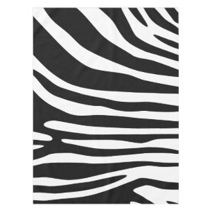 Zebra black and white print tablecloth