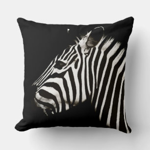 Zebra Black and White Stripes Animal Throw Pillow