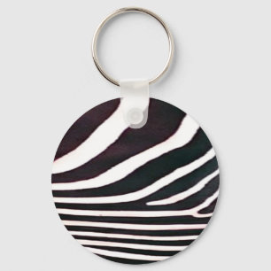 Zebra Black and White Stripes Print Keychain