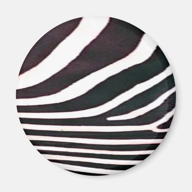 Zebra Black and White Stripes Print Magnet (Front)