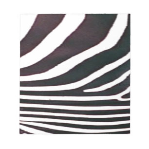 Zebra Black and White Stripes Print Notepad