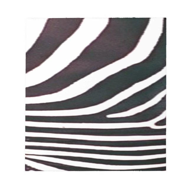 Zebra Black and White Stripes Print Notepad (Front)
