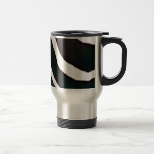 Zebra Black and White Stripes Print Travel Mug