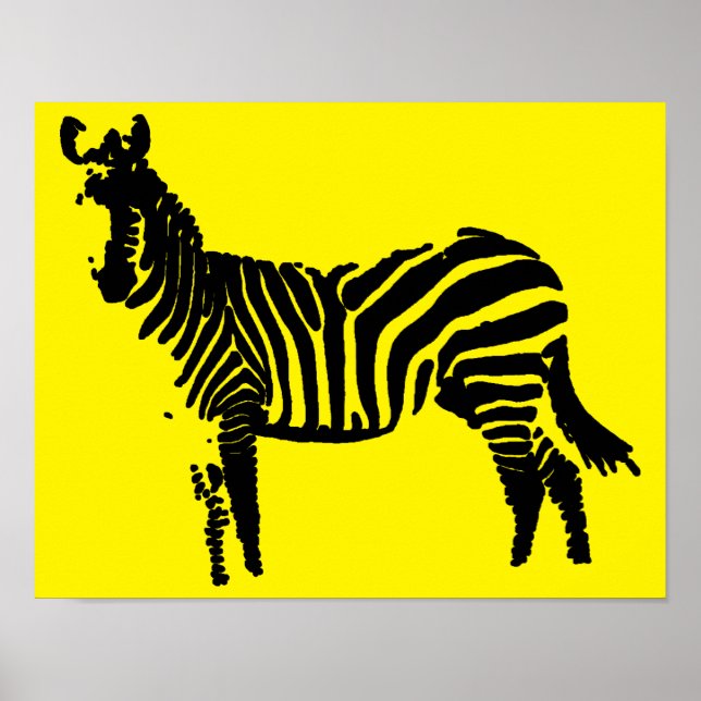 Zebra Black Silhouette Poster (Front)