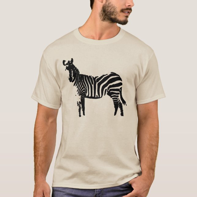 Zebra Black Silhouette T-Shirt (Front)