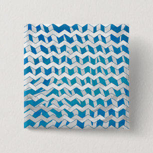 Zebra Blue and White Chevron 2 Inch Square Button